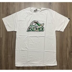 Vintage Y2K Adio Camouflage Logo Skateboarding T Shirt Size‎ L